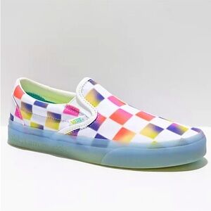 Vans Slip-On Cultivate Care Checkered Rainbow Skate Shoes 7.5 NWT
